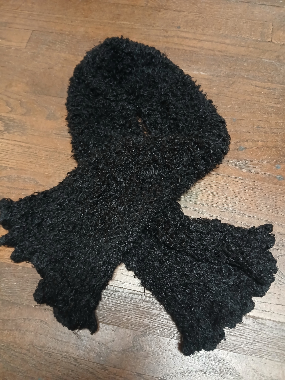 Ladies black fuzzy fluffy fall winter warm neck scarf shawl